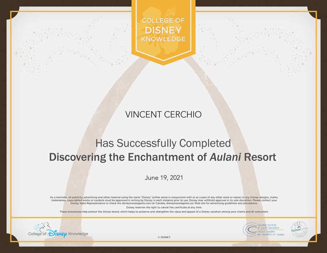Disney-Aluani-Certification